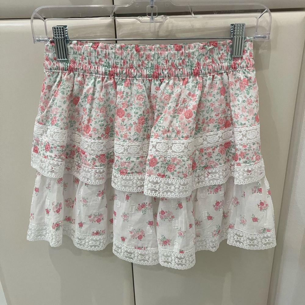 Altar'd State Pink Floral Ruffle Skort - Picture 2 of 4